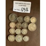 Coins : Queen Victoria & Edward VII silver coins -