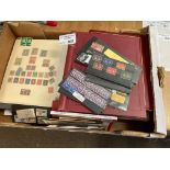 Stamps : Banan box of GB stamps - some boxed in al