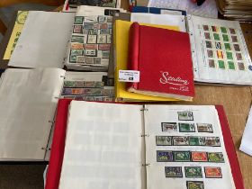 Stamps : Box of albums world mix - well filled inc