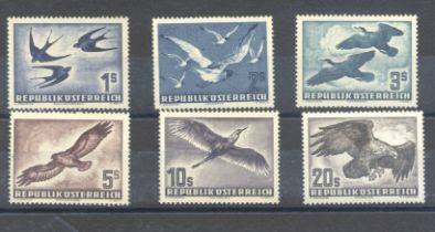 Stamps : Austria 1950 Scarce Birds 1s,2s & 3s UMM