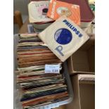 Records : Box of 150+ 7" singles good names mostly