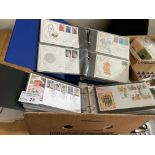 Stamps : GB FDCs 4 albums & pages 2 albums of Cots