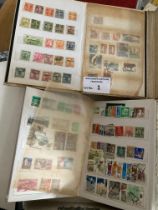 Stamps : China/Japan/Thailand in 2 small stock boo