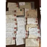 Stamps : GB 24 penny reds on cover/envelopes plus 2
