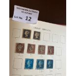 Stamps : GB Red Windsor album QV-QEII inc 2x penny