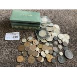 Coins : Old tin of coins in a Rowntree vintage tin