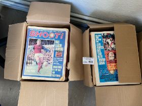 Comics : Shoot Football magazines in 2 boxes 1-330