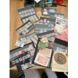 Stamps : Indian collection on album pages packets,