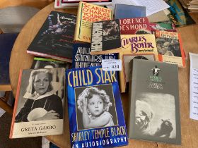 Books : 2 boxes of vintage film books inc Garbo, P