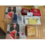 Collectables : Commemorative coins & 2 boxes of vi