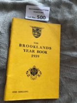 Motor Racing : Brooklands Yearbook 1939 - great co