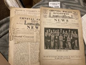 Speedway : Crystal Palace Speedway News magazines