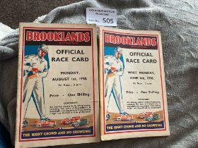 Motor Racing : Brooklands programmes (2 )Whitsun m