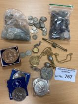 Coins : Various GB inc 3d/6d some silver plus othe