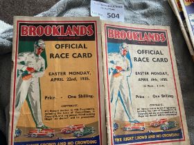 Motor Racing : Brooklands programmes (2) Easter Ha