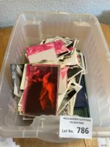 Postcards : Plastic tub of cards inc some coloured