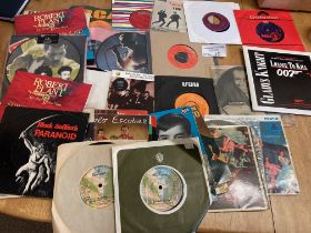 Records : Small box of 45s singles - interesting l