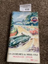 Motor Racing : Le Mans programme 12/13th June 1954