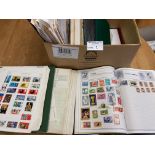 Stamps : Large box of albums, album pages, covers