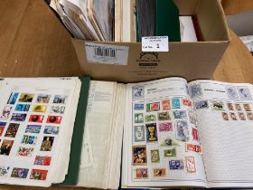 Stamps : Large box of albums, album pages, covers