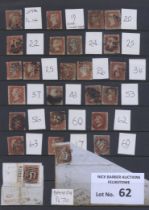Stamps : Great Britain Nice Sel 1841 1d red Imperf