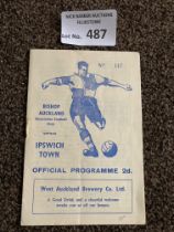 Football : Bishop Auckland v Ipswich Town programm
