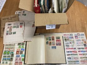 Stamps : Large box of albums, loose sheets - large