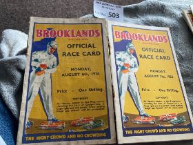 Motor Racing : Brooklands programmes (2) Byfleet H