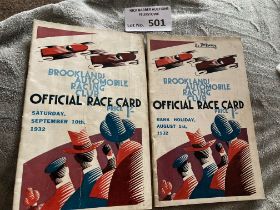 Motor Racing : Brooklands programmes (2) Yorkshire