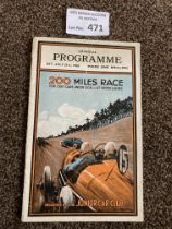 Motor Racing : Brooklands - 200 miles race program