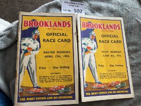 Motor Racing : Brooklands programmes (2) 17/04/193