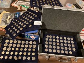 Coins : A silver case full of world coins include