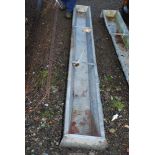 A galvanised sheep trough, 9' long.