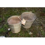 Two galvanised buckets.