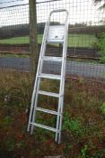 A 6 rung aluminium step ladder.