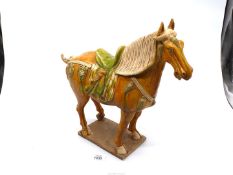 A Chinese pottery figure of Tang style Horse, 16'' x 16'' tall.