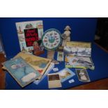 A quantity of miscellanea including postcards, cards, bookmarks, vintage poems and a World Atlas.