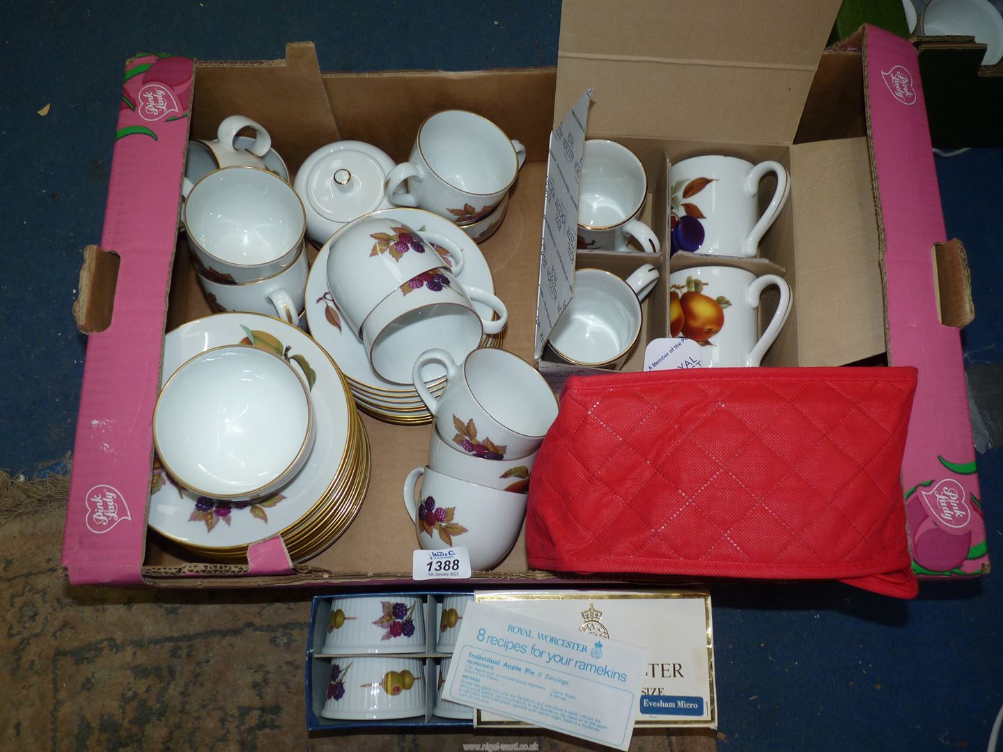 A quantity of Royal Worcester Evesham teaware including cups, saucers, tea plates, sugar bowl,