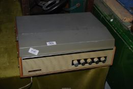 A vintage Stellaphone reel-to-reel tape recorder, one hinge a/f,