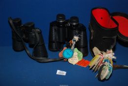 Two pairs of Binoculars including Prinzlux 10 x 50 cased and Punto Azul 7 x 5,