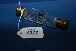 A Victorian double ended scent bottle with two glass stoppers.
