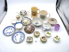 A quantity of china including Cauldon part tea set, trinket pots, tankards, etc.