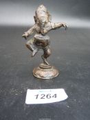 A small antique Indian bronze figure of the dancing Ganesh, 3 1/2" tall.
