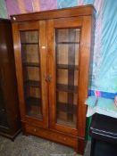 A Mahogany framed Display Cupboard/Bookcase, having a pair of opposing glazed doors,