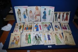 A small quantity of vintage dress making patterns including Vogue, Calvin Klein, New Look and Style,