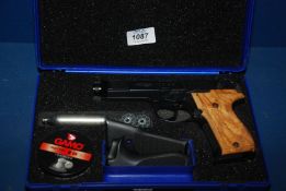 A Walther CP88 air Pistol .177 calibre, in case with accessories.