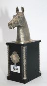 A Royal Selangor pewter Bookend of a horses head,
