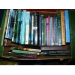 A box of books to include Rivers of Britain, The Victorian Country House,