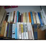 A box of paperback books including Bill Bryson, Marklis Zuzsak 'The Book Thief',