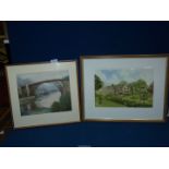 A signed limited edition Print 5/30 by Alan Mathews 2008, country house and gardens,